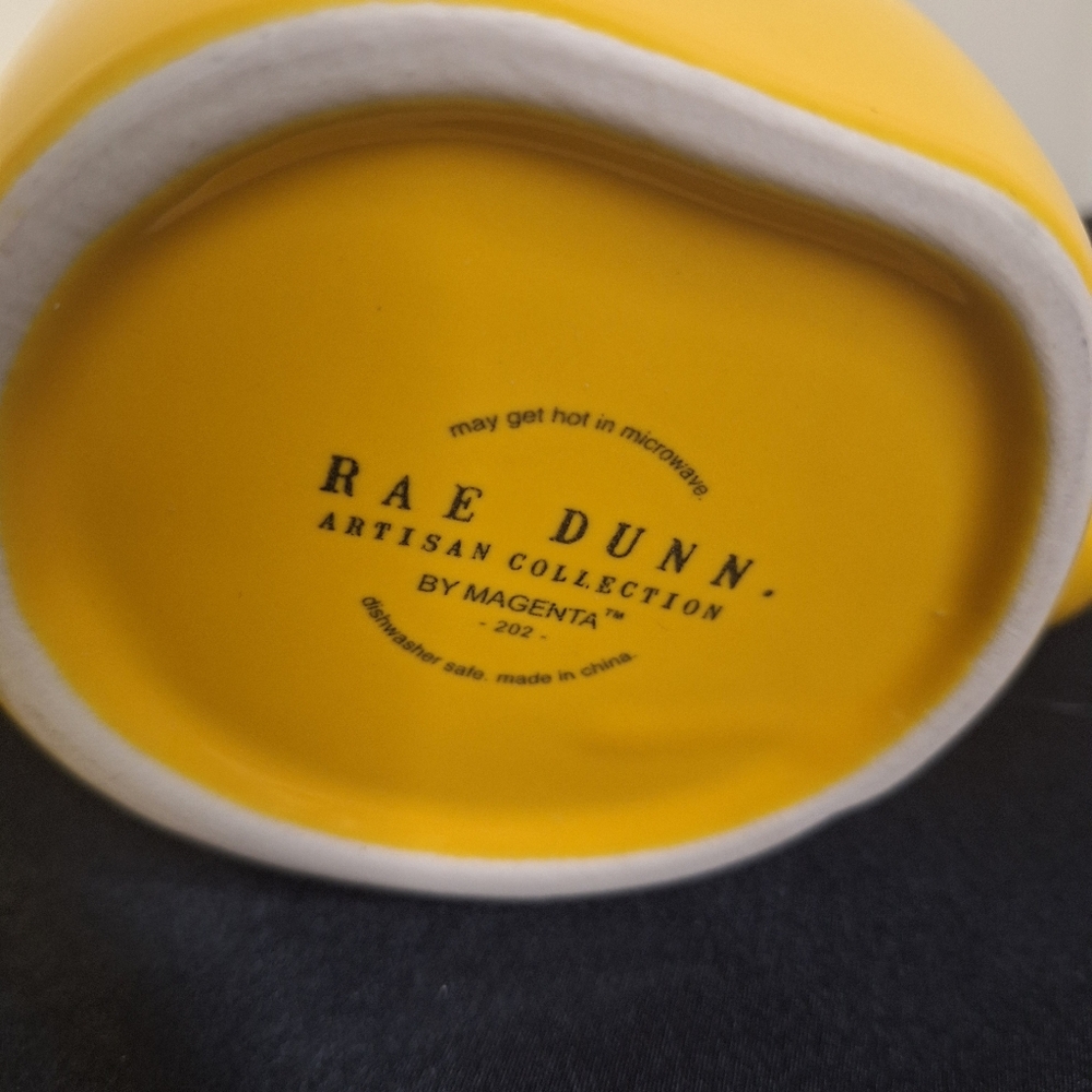 Rae Dunn Yellow Ceramic Mugs Artisian Collection - Picture 2 of 5